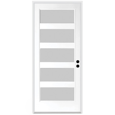 Codel Doors 36" x 80" Primed White Contemporary Flush-Glazed Exterior Fiberglass Door 3068LHISPSF20F5LS691610BM